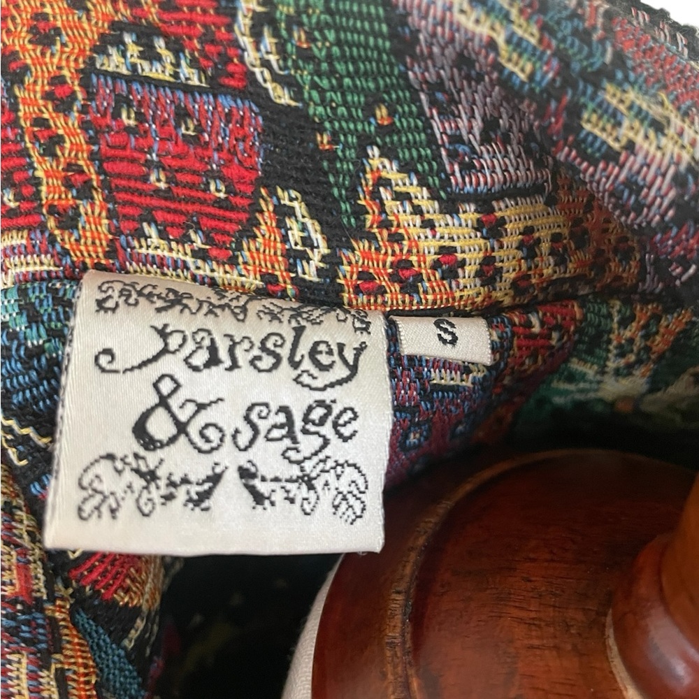 PARSLEY & SAGE Vintage Cat Tapestry Beaded Blazer Jacket - Picture 12 of 16